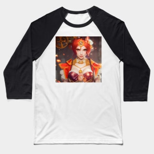 Beautiful Elegant Steampunk Redhead Baseball T-Shirt